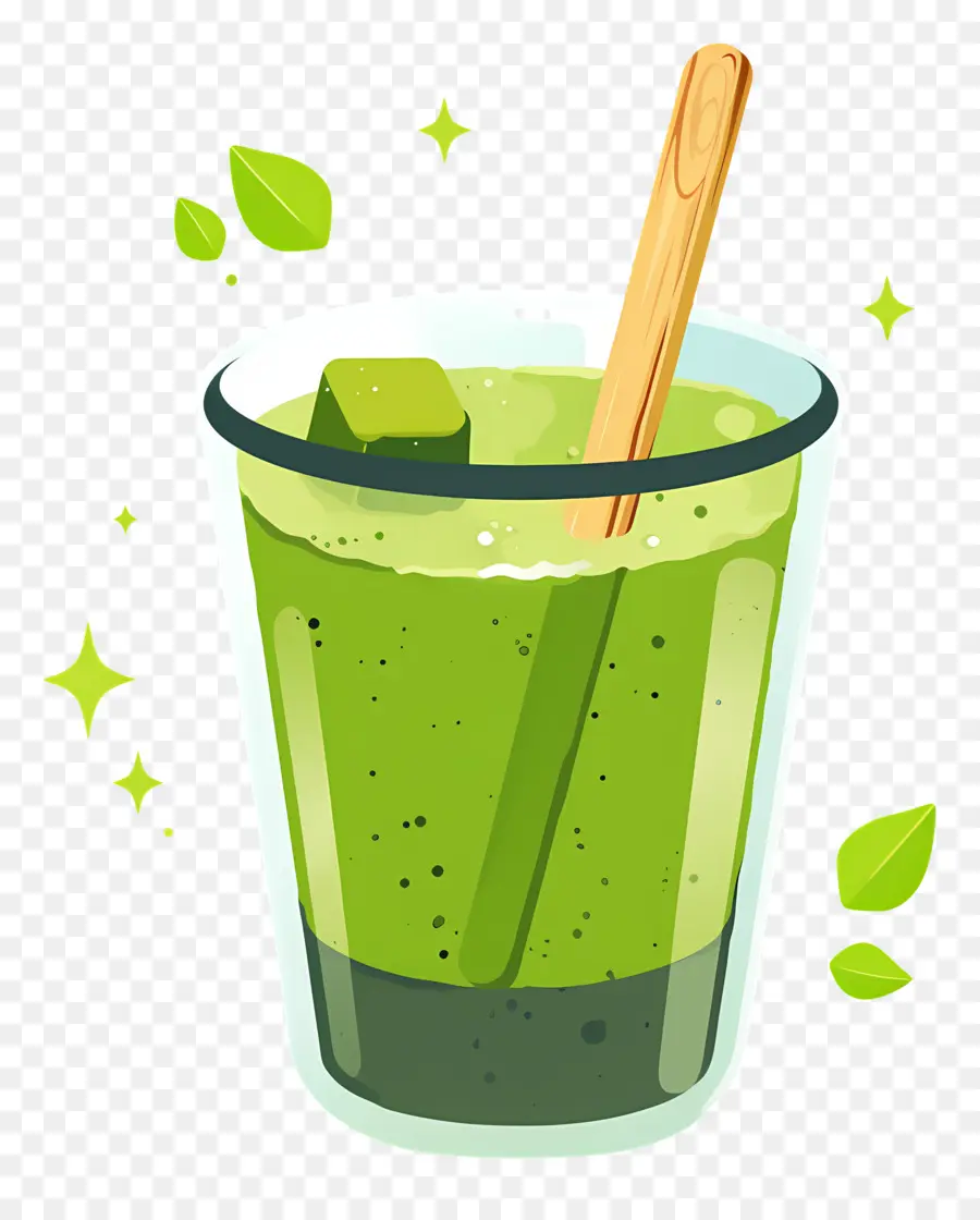 Teh Susu Matcha，Smoothie Hijau PNG