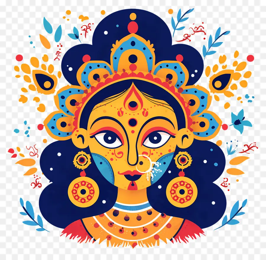 Dussehra，Ilustrasi Dewi Berwarna Warni PNG