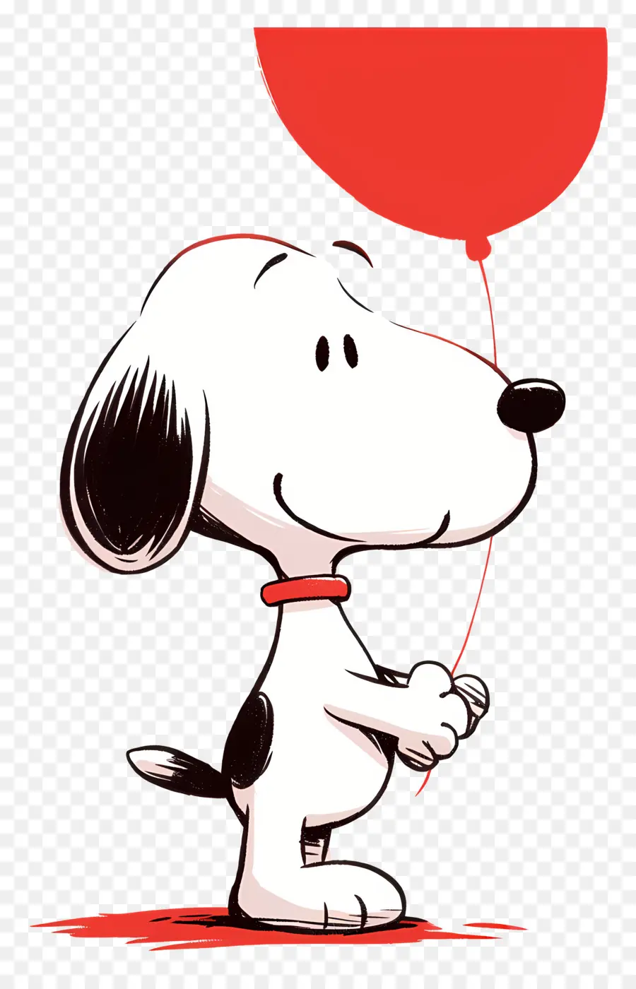 Snoopy Memegang Balon，Anjing Kartun Dengan Balon PNG