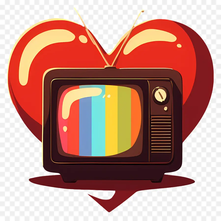 Hari Televisi Sedunia，Tv Retro Dan Hati PNG