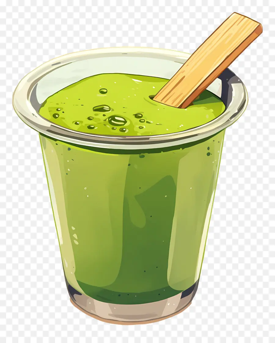 Teh Susu Matcha，Smoothie Hijau PNG