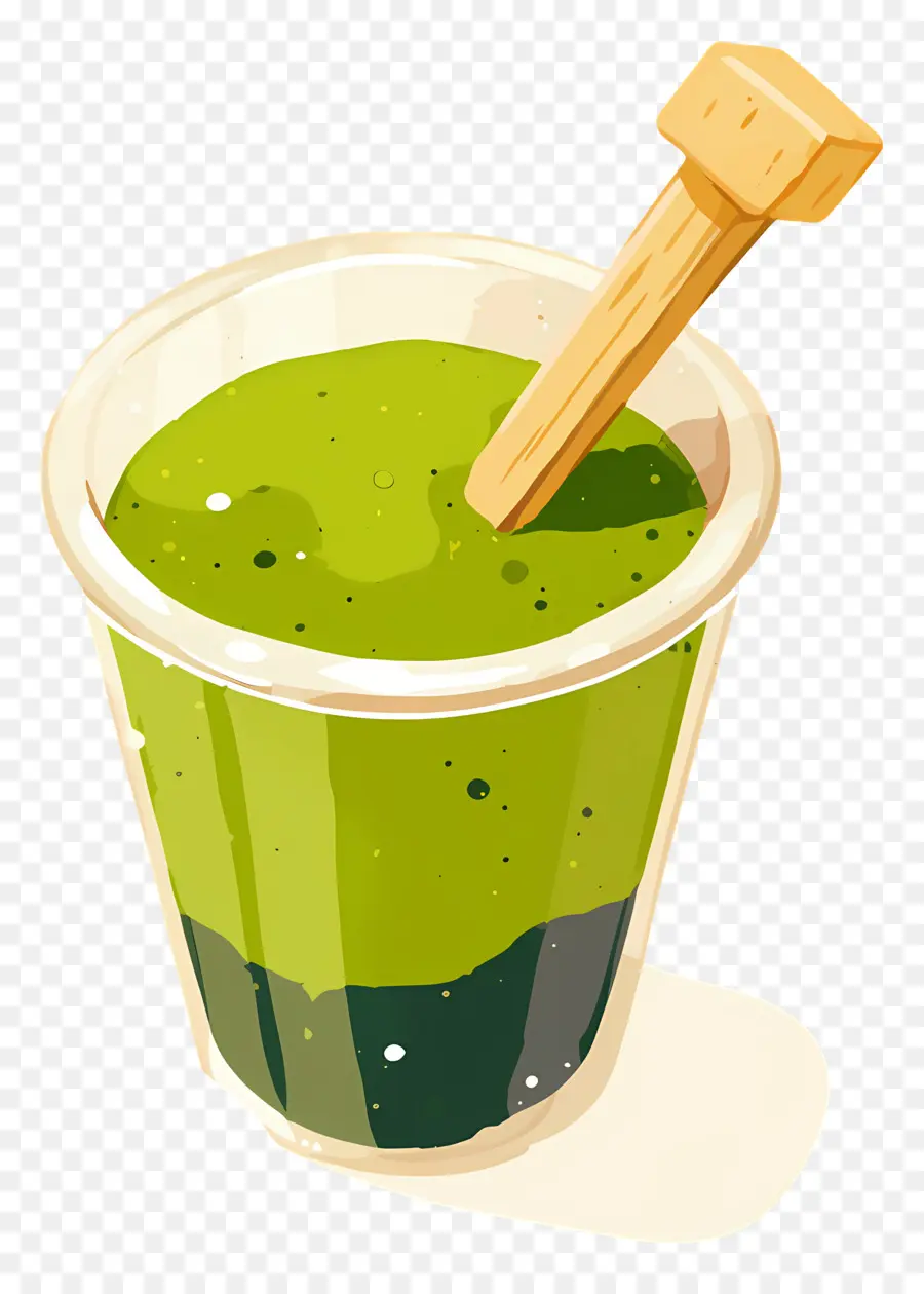 Teh Susu Matcha，Smoothie Hijau PNG