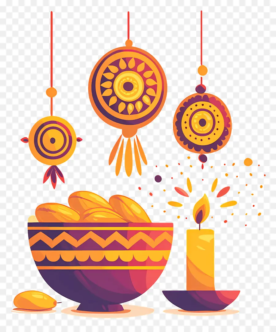 Raksha Bandhan，Mangkuk Dekoratif PNG