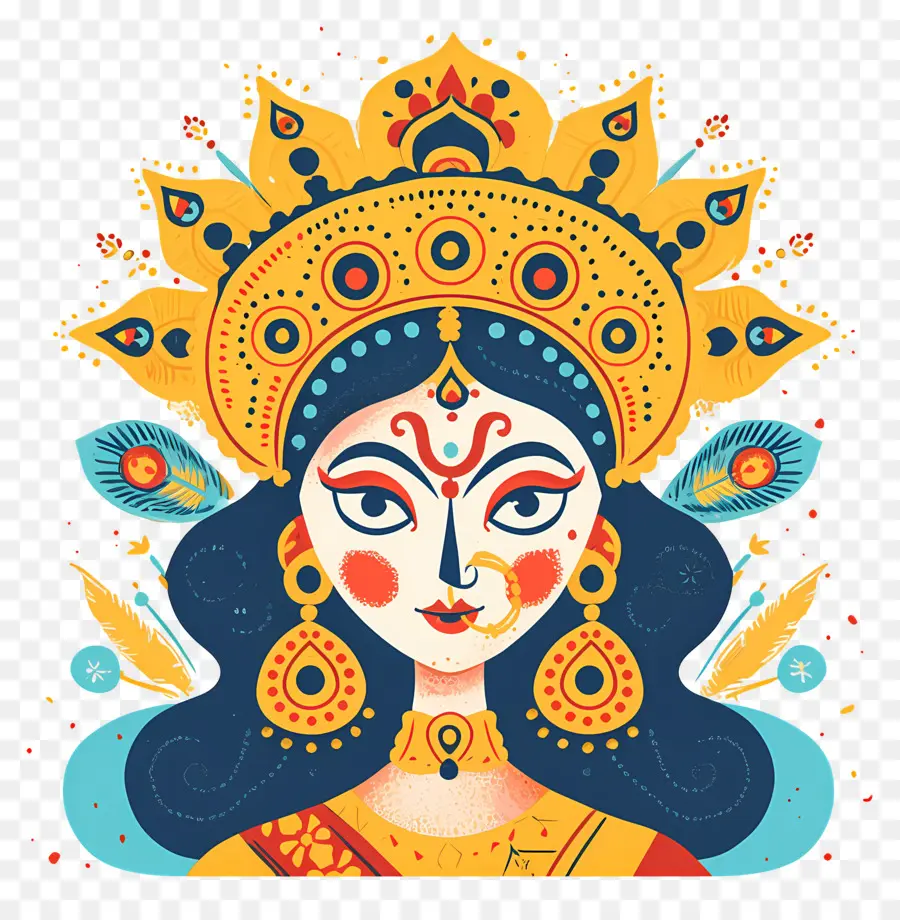 Dussehra，Ilustrasi Dewi PNG