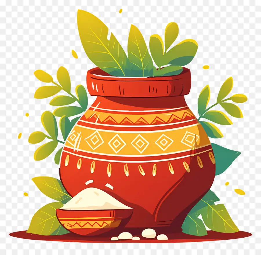 Panci Pongal，Pot Dekoratif PNG