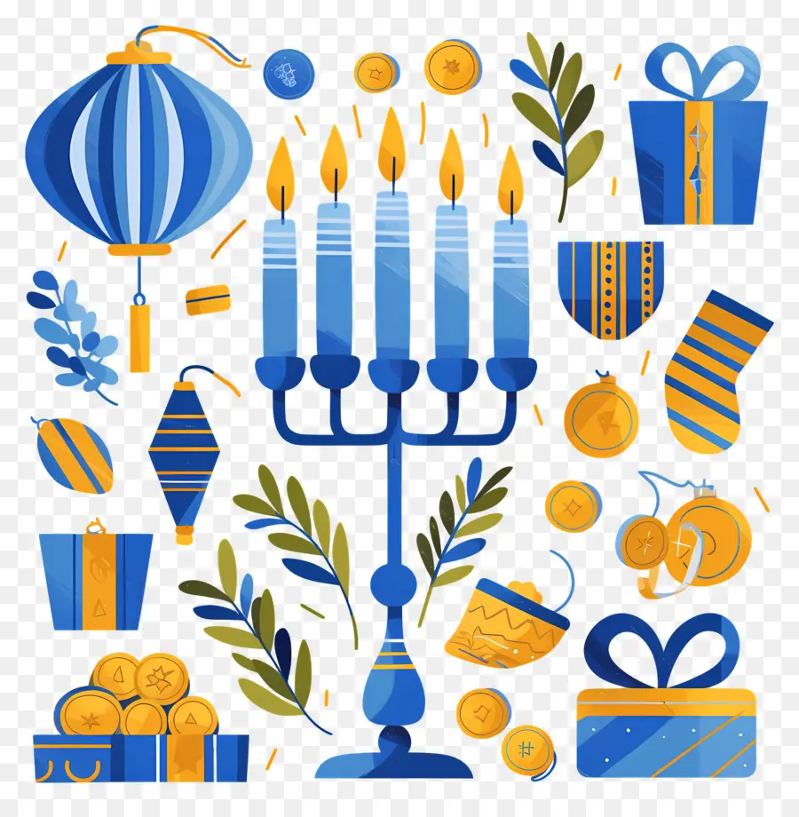 Selamat Hanukkah，Menorah Hanukkah PNG