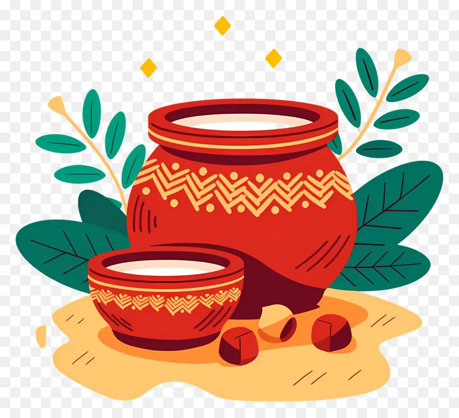 Panci Pongal，Pot Dekoratif PNG