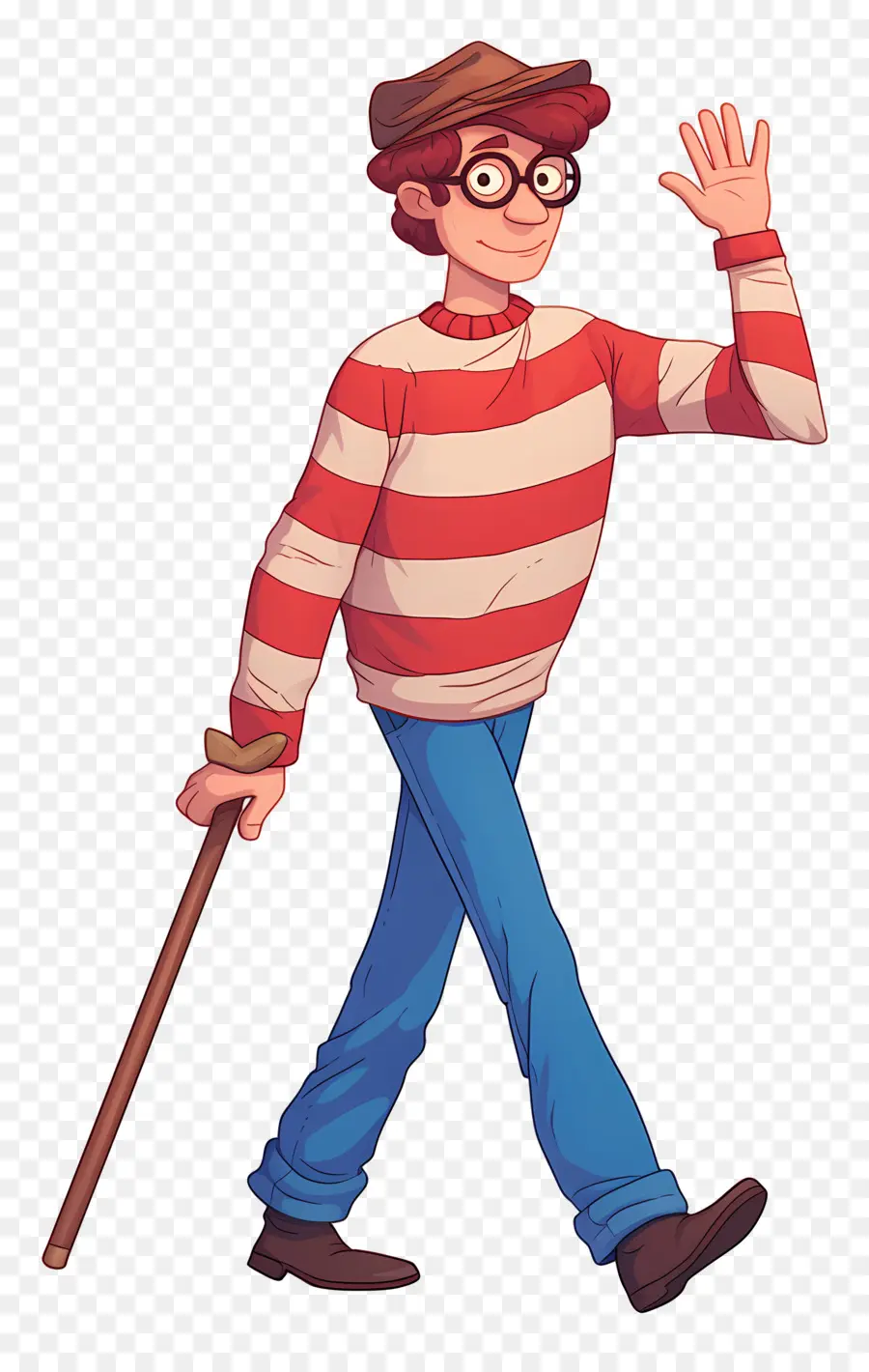 Waldo，Karakter Kemeja Bergaris PNG