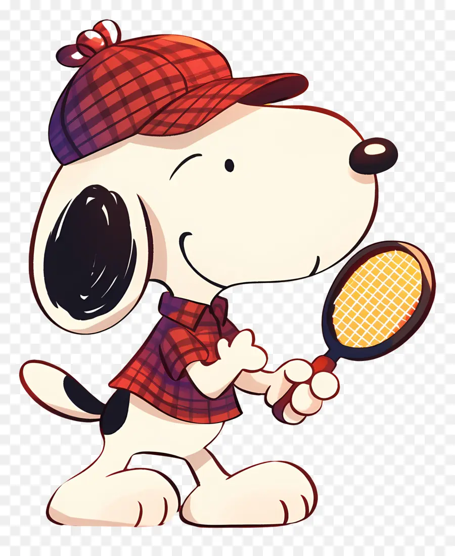 Suka Snoopy，Anjing Dengan Raket Tenis PNG