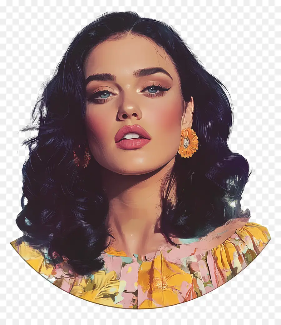 Katy Perry，Wanita Dengan Gaun Bermotif Bunga PNG