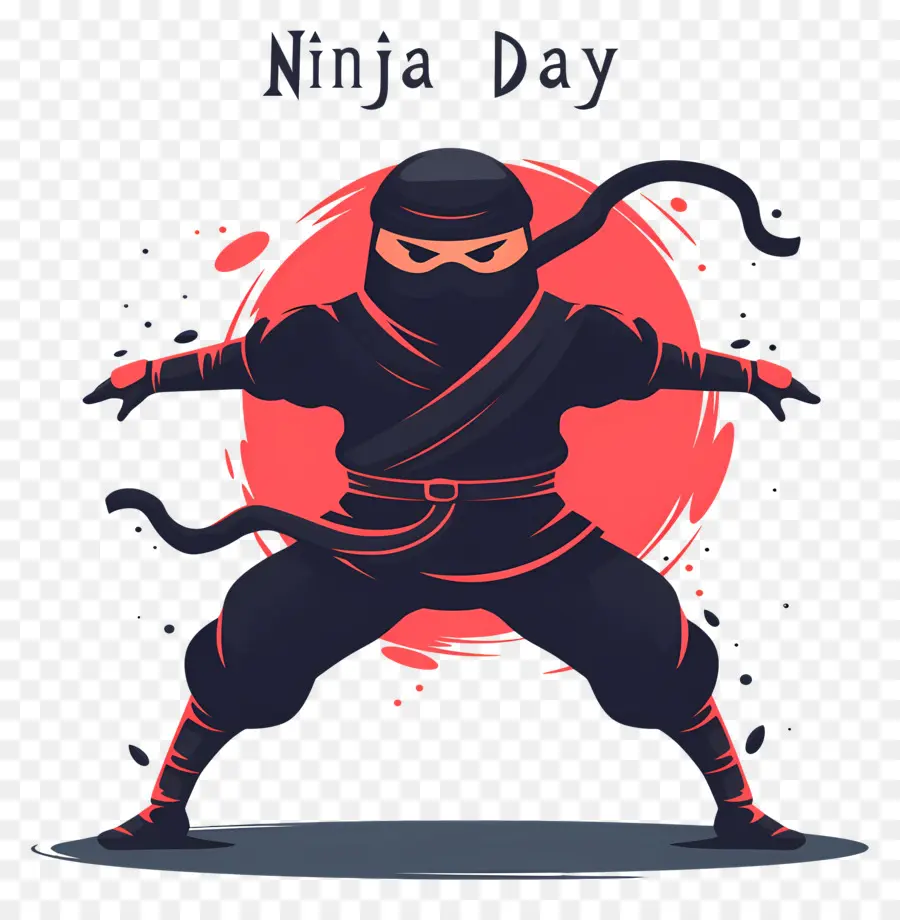 Hari Ninja，Pose Ninja Bergaya PNG