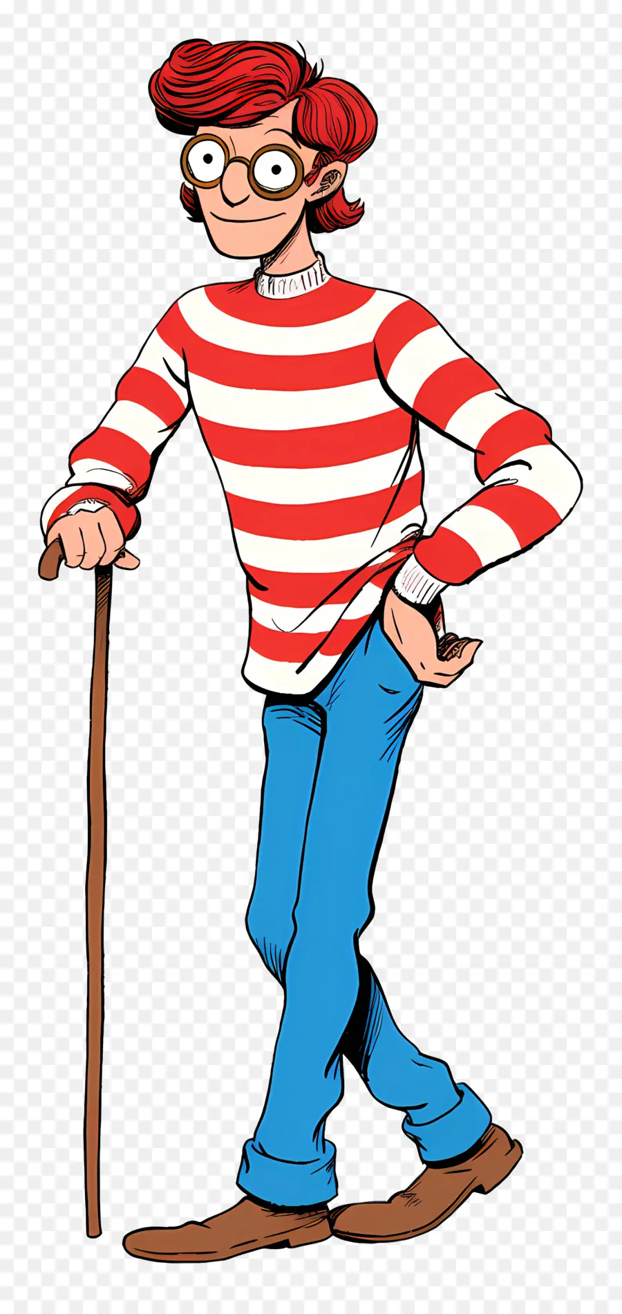 Waldo，Karakter Kemeja Bergaris PNG