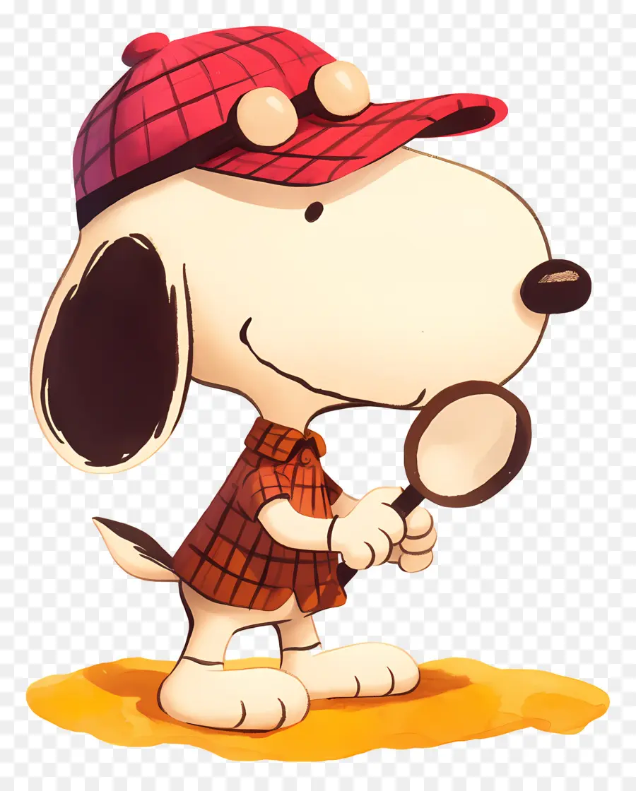 Suka Snoopy，Anjing Dengan Kaca Pembesar PNG