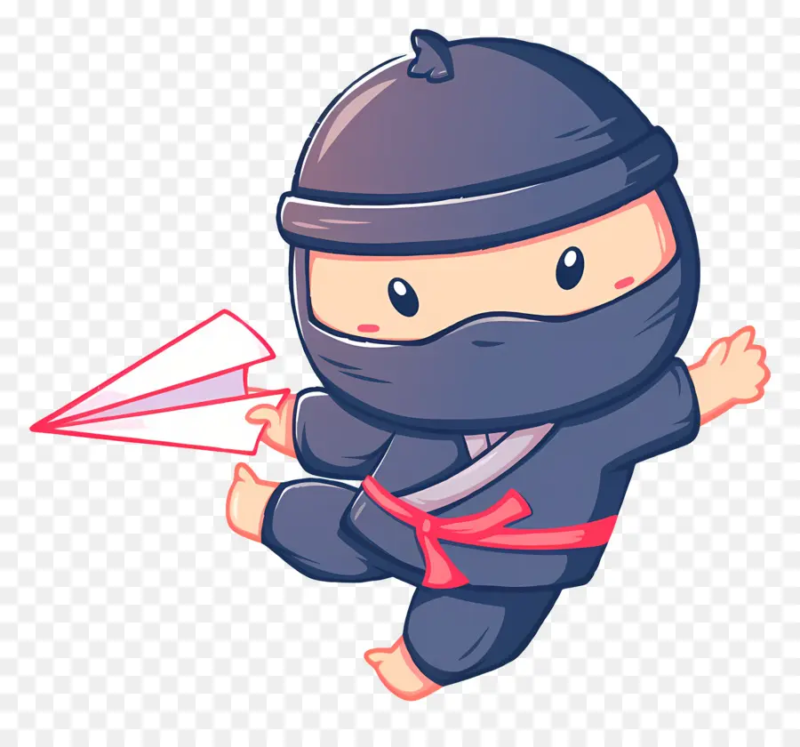 Hari Ninja，Ninja Lucu Dengan Pesawat Kertas PNG