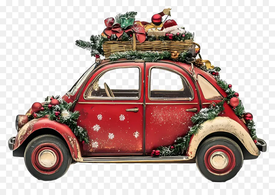 Mobil Natal，Mobil Natal Yang Dihiasi PNG