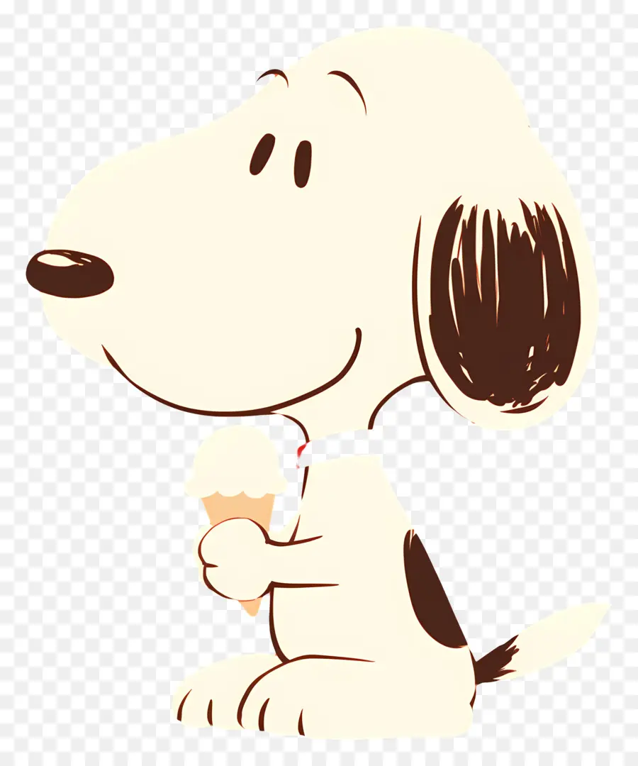 Snoopy Makan Es Krim，Anjing Kartun Dengan Es Loli PNG