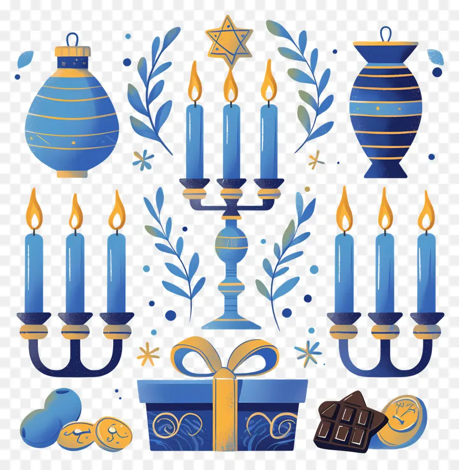 Hanukkah，Dekorasi Hanukkah PNG