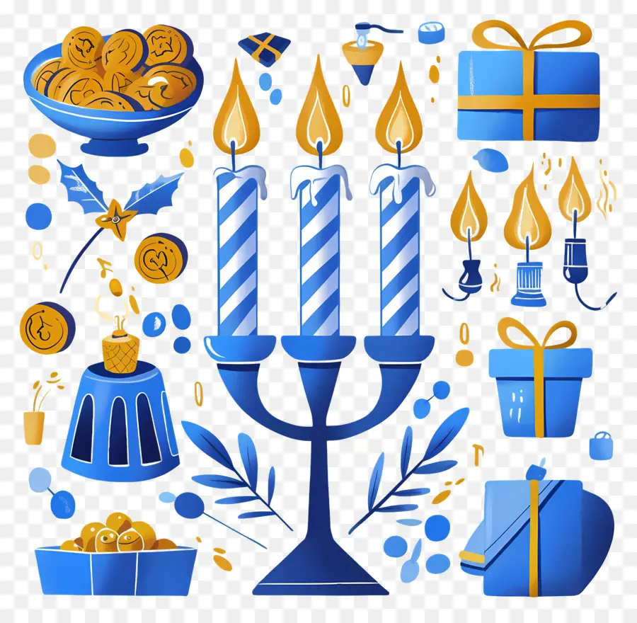 Hanukkah，Lilin Biru PNG