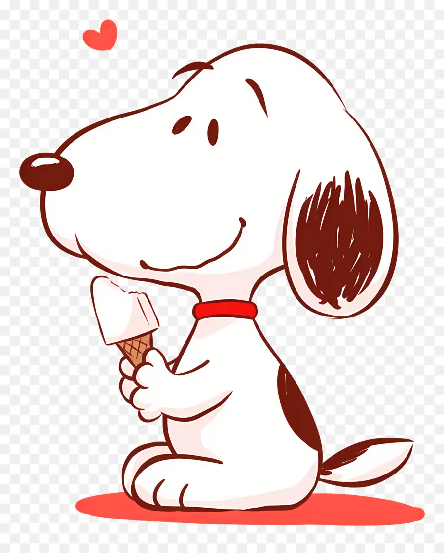 Snoopy Makan Es Krim，Anjing Kartun Dengan Es Krim PNG