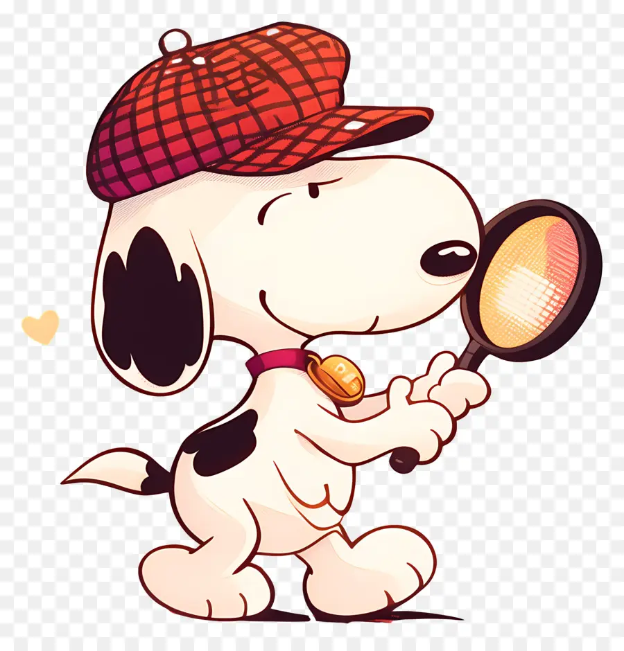 Suka Snoopy，Anjing Dengan Kaca Pembesar PNG