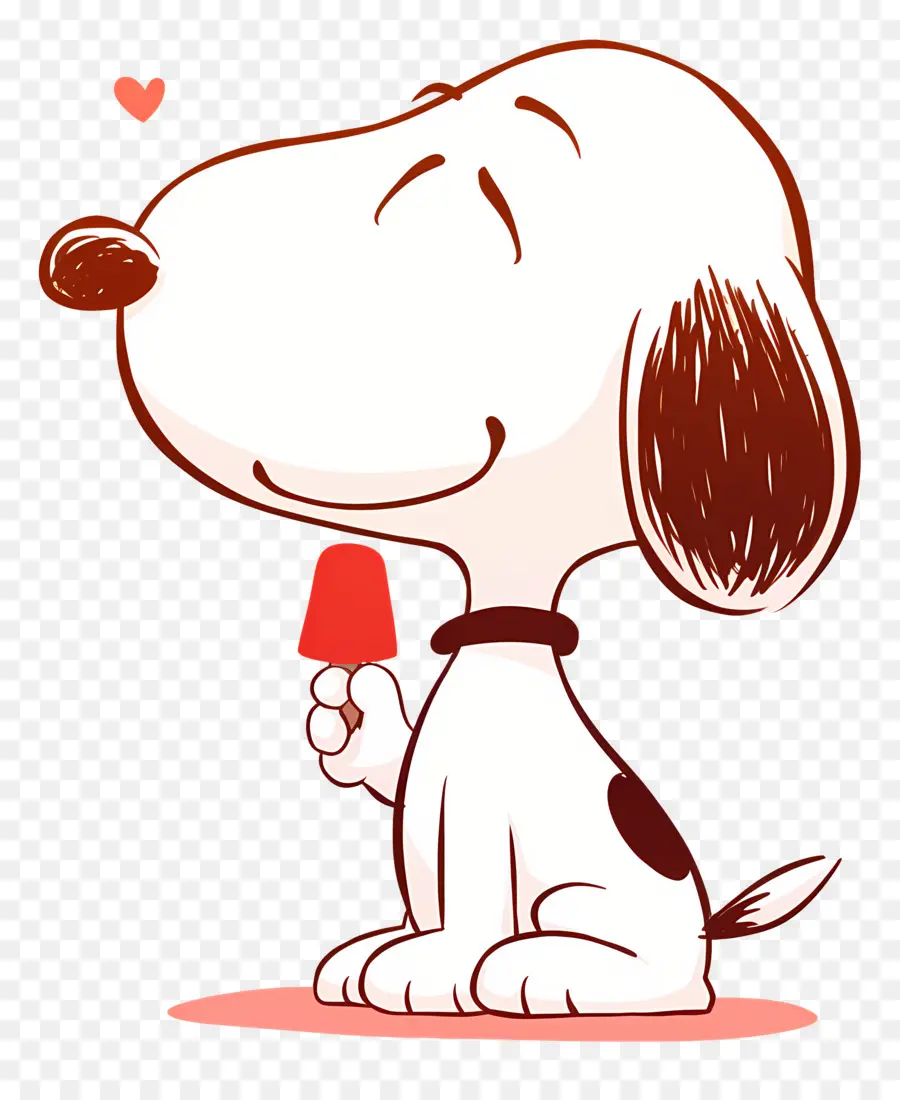 Snoopy Makan Es Krim，Anjing Kartun Dengan Es Krim PNG