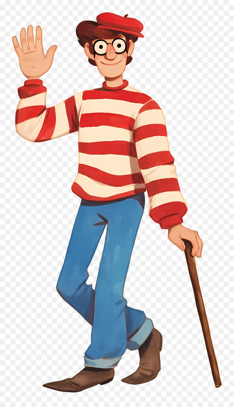 Waldo，Karakter Kemeja Bergaris PNG