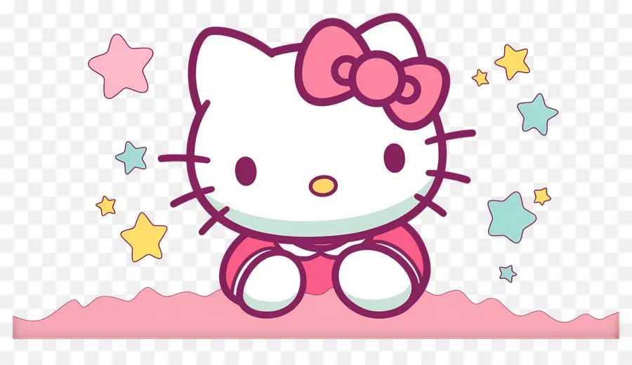 Halo Kitty，Kucing Kartun PNG