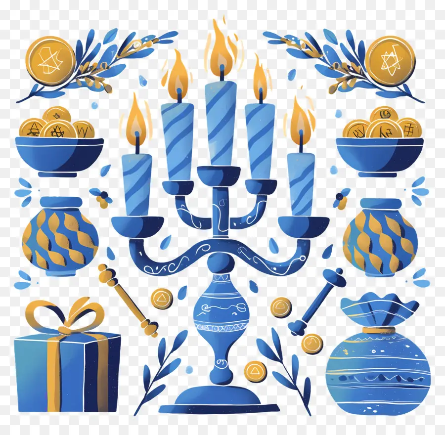 Hanukkah，Dekorasi Hanukkah PNG