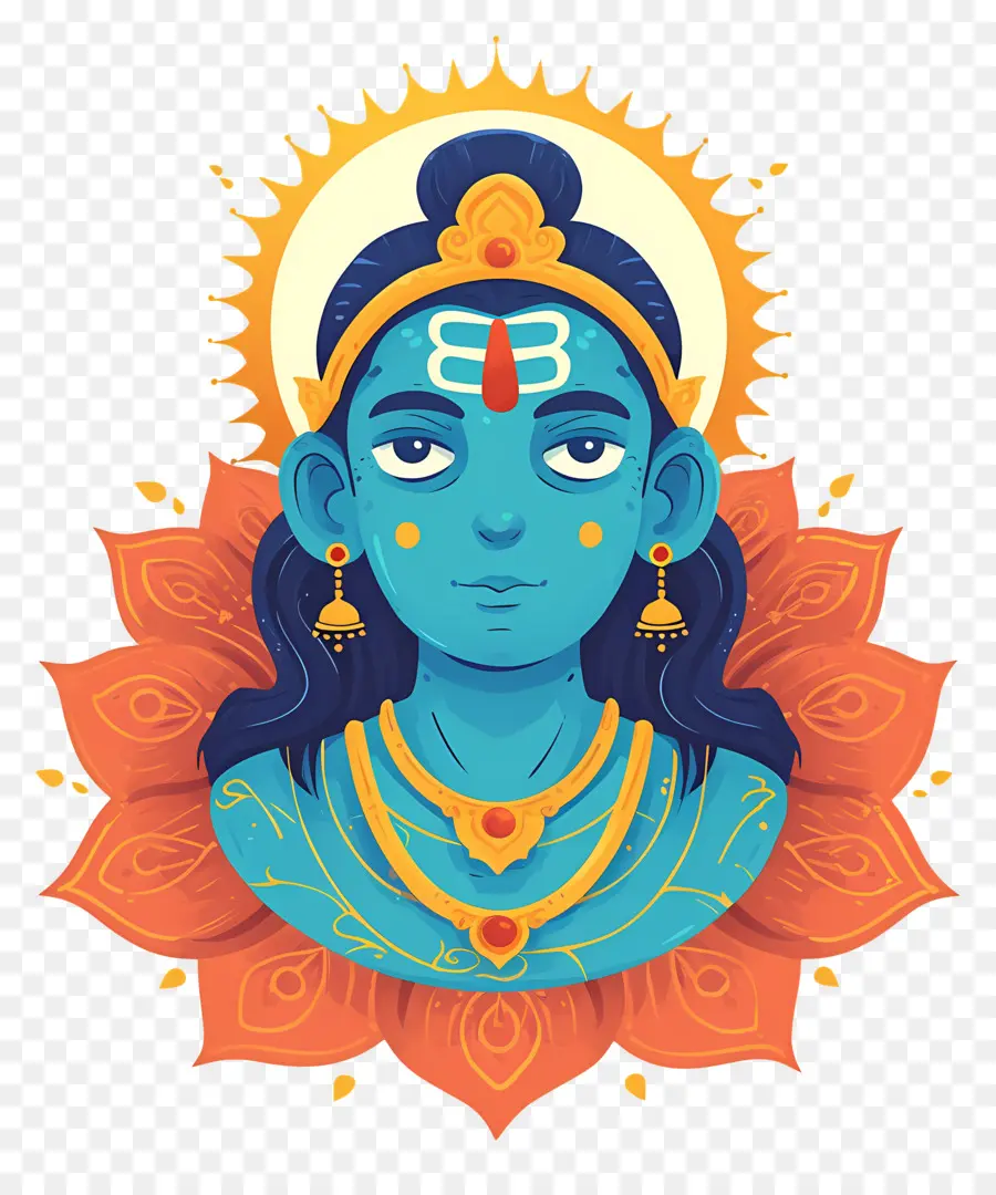 Ram Navami，Ilustrasi Dewa Biru PNG