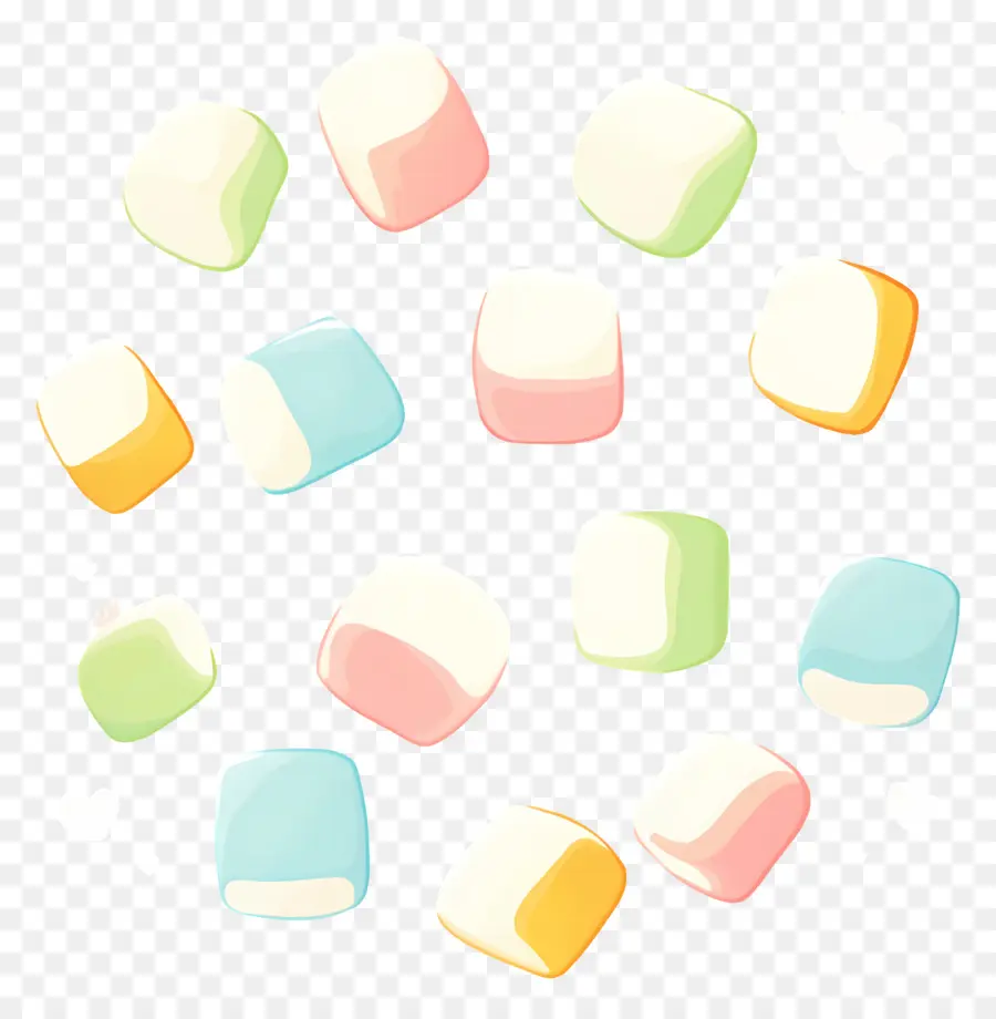 Marshmallow，Marshmallow Berwarna Warni PNG