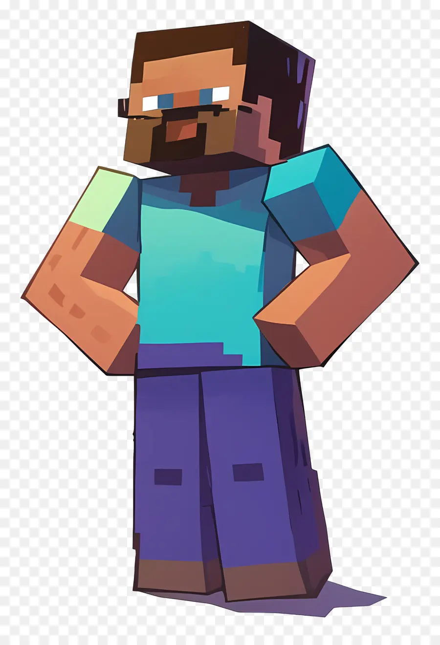 Minecraft Steve，Karakter Berpiksel PNG