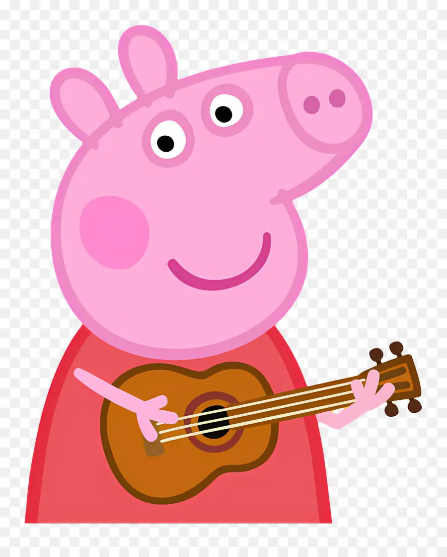 Peppa Babi，Babi Kartun Dengan Gitar PNG