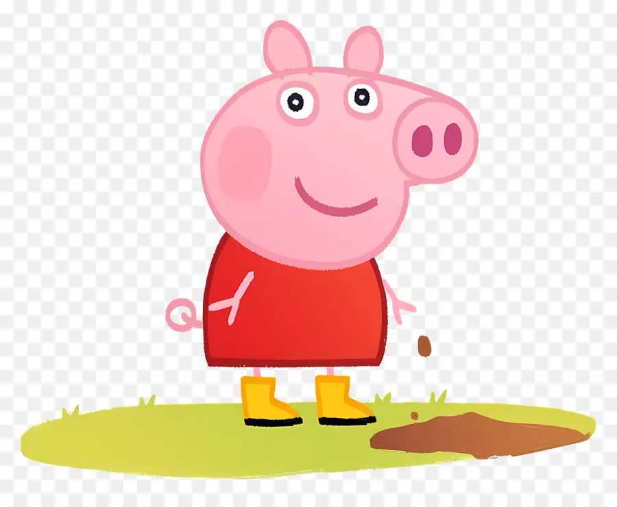 Peppa Babi，Babi Kartun Dengan Gaun Merah PNG