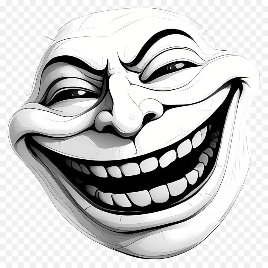 Wajah Troll，Masker Wajah Tertawa PNG