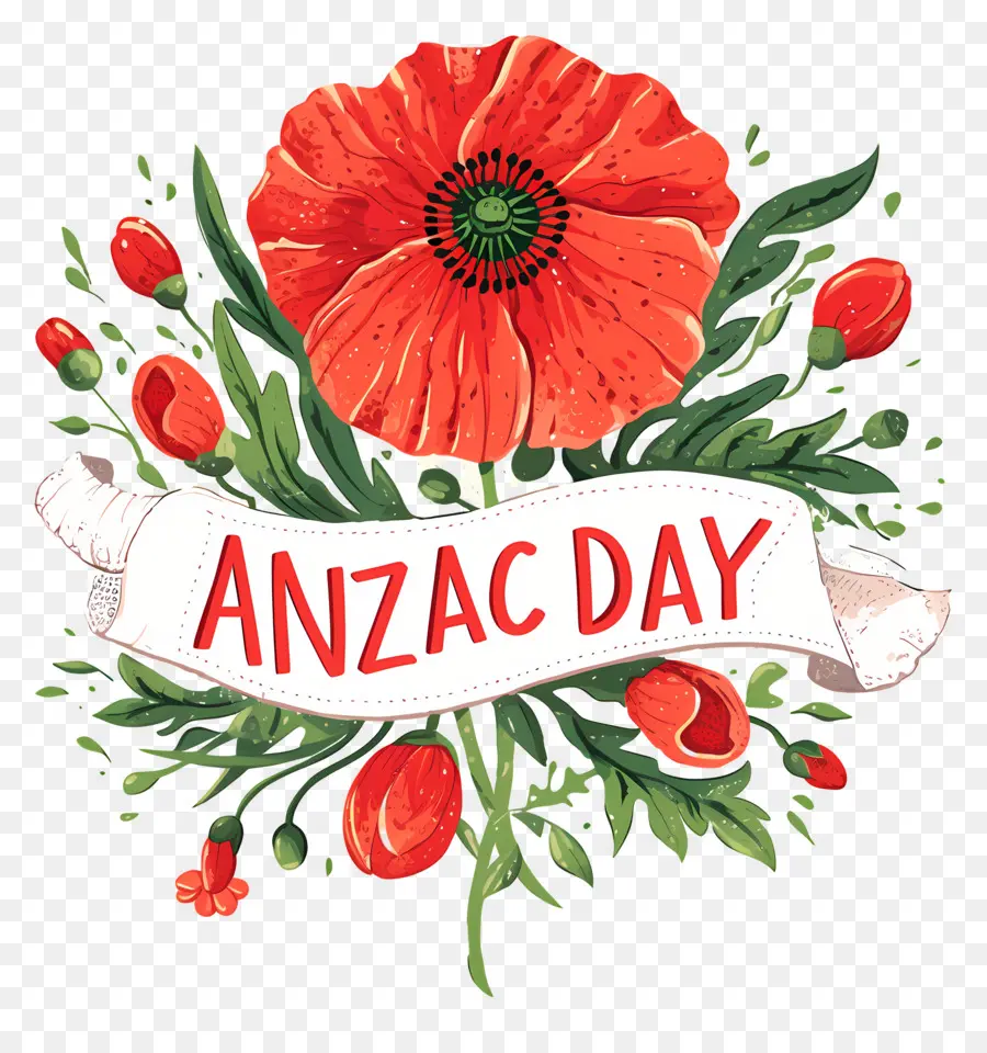 Hari Anzac，Bunga Poppy Hari Anzac PNG