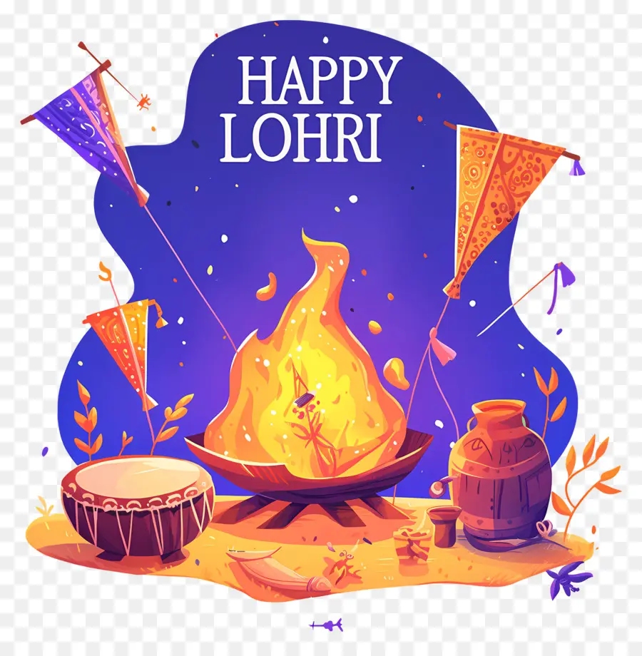 Selamat Lohri，Api Unggun Lohri PNG