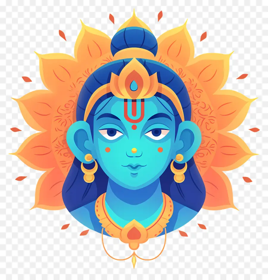 Ram Navami，Ilustrasi Dewa Biru PNG