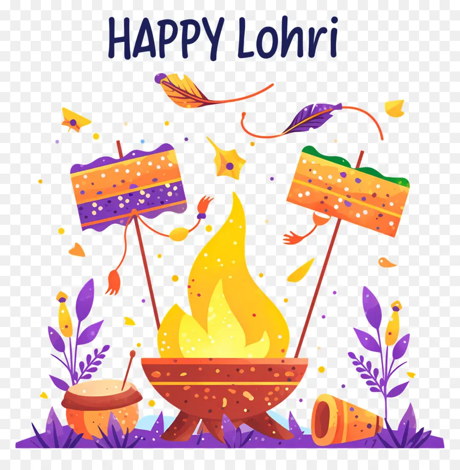 Selamat Lohri，Api Unggun Lohri PNG