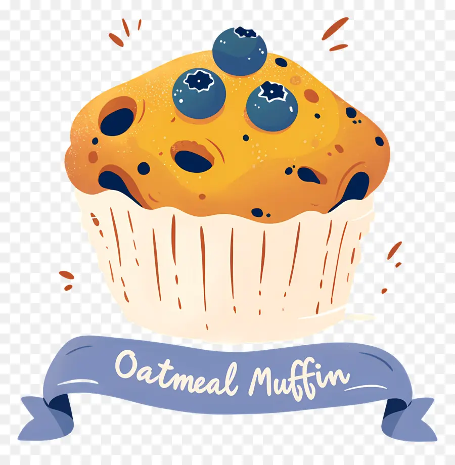 Hari Muffin Oatmeal Nasional，Muffin Oatmeal Dengan Blueberry PNG