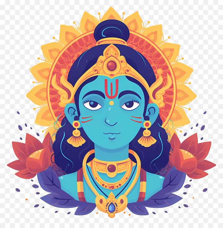 Ram Navami，Ilustrasi Dewa Biru PNG