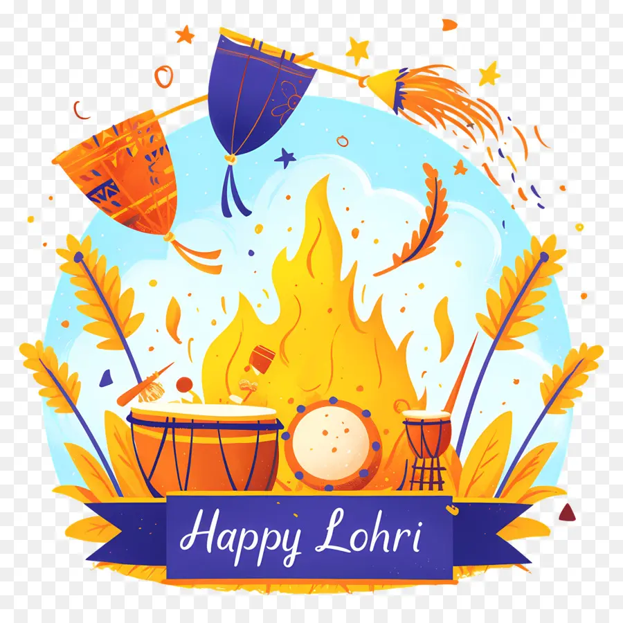 Selamat Lohri，Api Unggun Lohri PNG