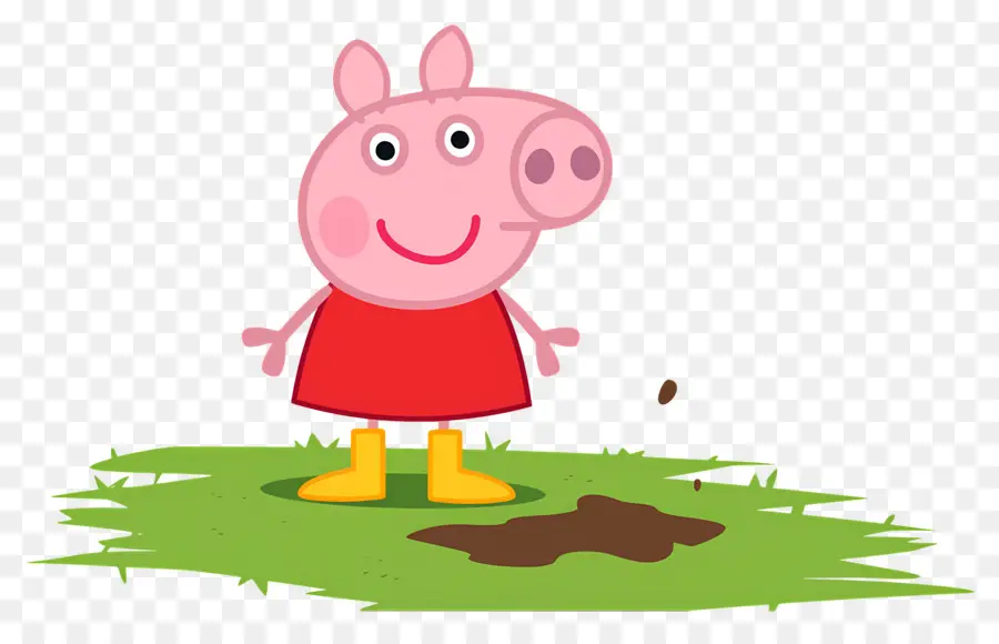 Peppa Babi，Babi Kartun Dengan Gaun Merah PNG