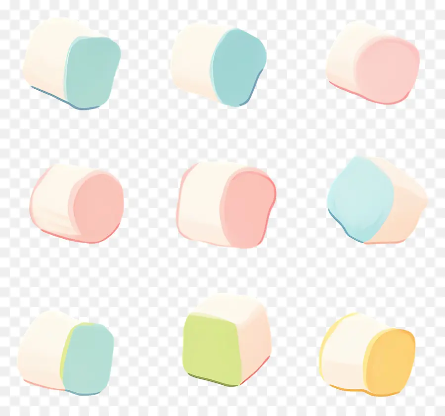 Marshmallow，Marshmallow Berwarna Warni PNG