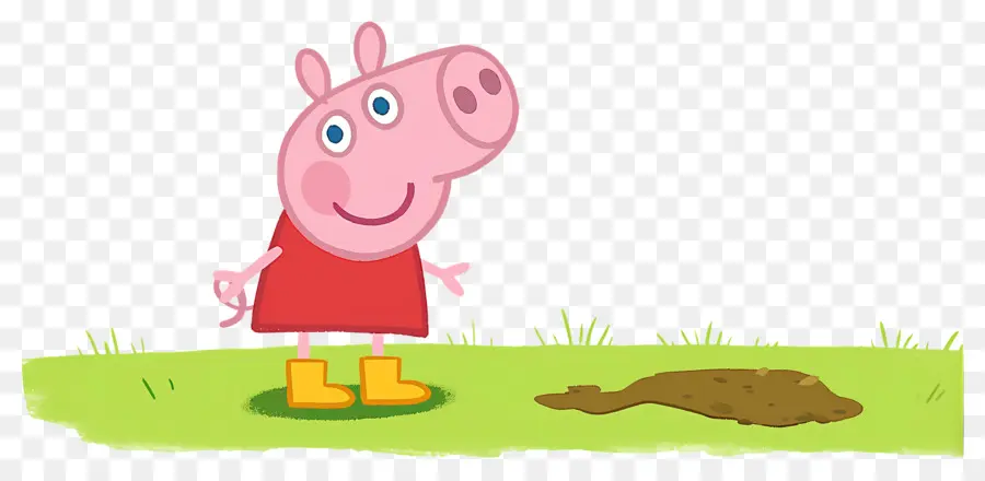 Peppa Babi，Babi Kartun Dengan Gaun Merah PNG