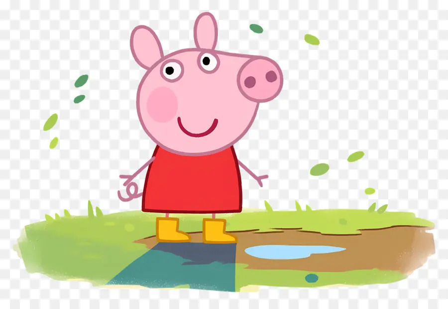 Peppa Babi，Babi Kartun Dengan Gaun Merah PNG