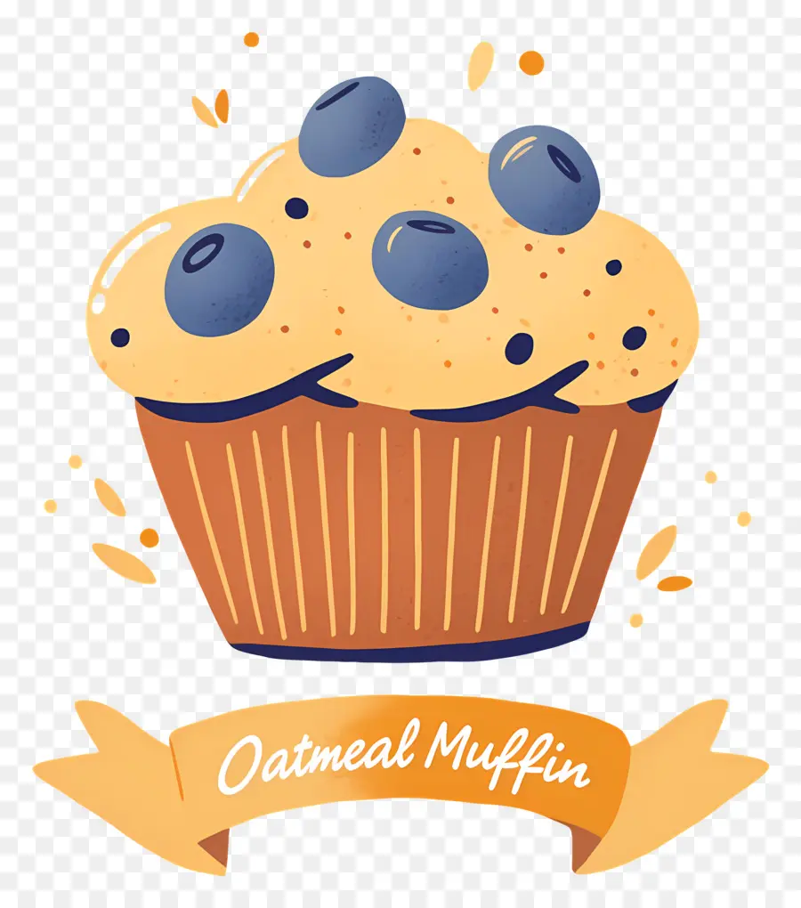 Hari Muffin Oatmeal Nasional，Muffin Oatmeal Dengan Blueberry PNG