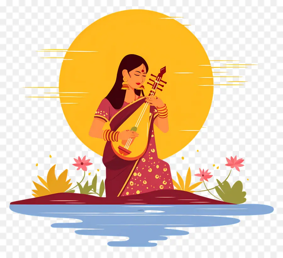 Chhath Puja，Wanita Dengan Instrumen PNG