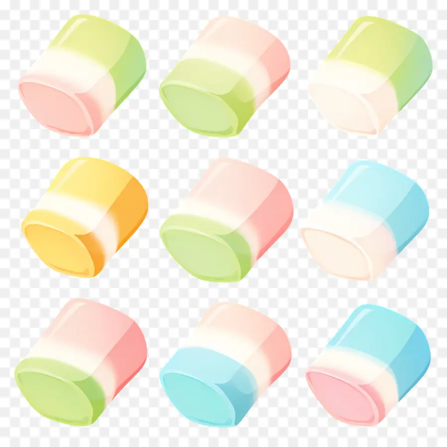 Marshmallow，Marshmallow Berwarna Warni PNG