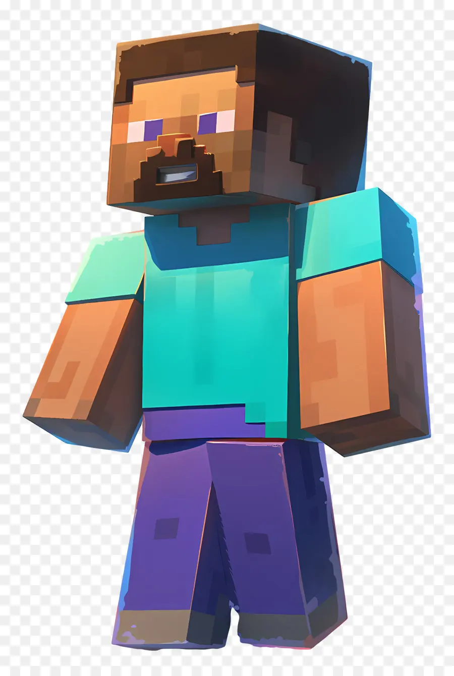 Minecraft Steve，Karakter Berpiksel PNG