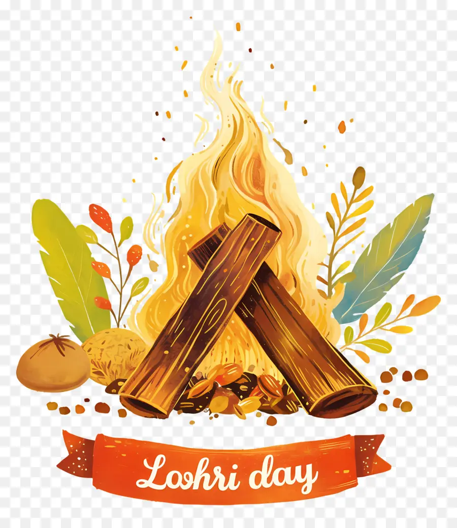 Selamat Lohri，Api Unggun Lohri PNG